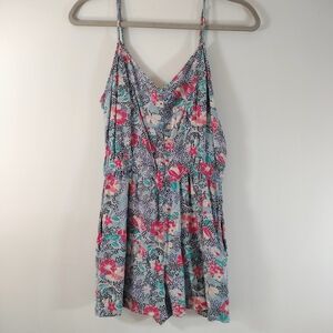 Y2K American Eagle Floral Spaghetti Strap Romper w/POCKETS :-)